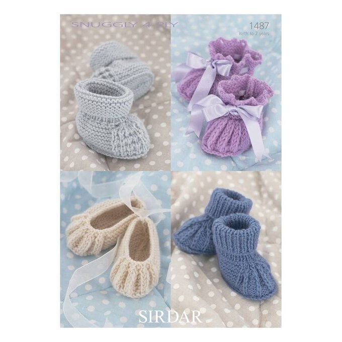 Sirdar Snuggly 4 Ply Baby Bootees Pattern 1487 image number 1