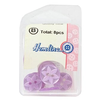Hemline Lilac Basic Star Button 8 Pack image number 2