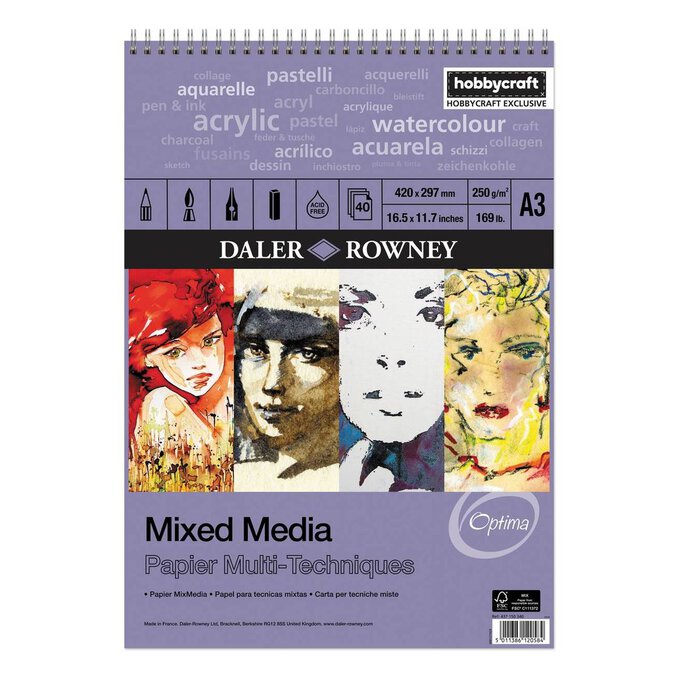 Daler-Rowney Mixed Media Spiral Pad A3 image number 1