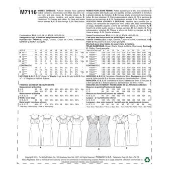 McCall’s Women’s Dress Sewing Pattern M7116 (16-24)