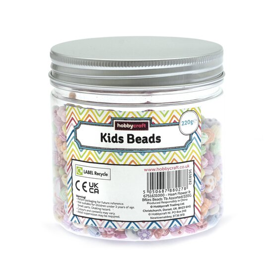 Pastel Heart, Flower and Butterfly Beads Tub image number 4