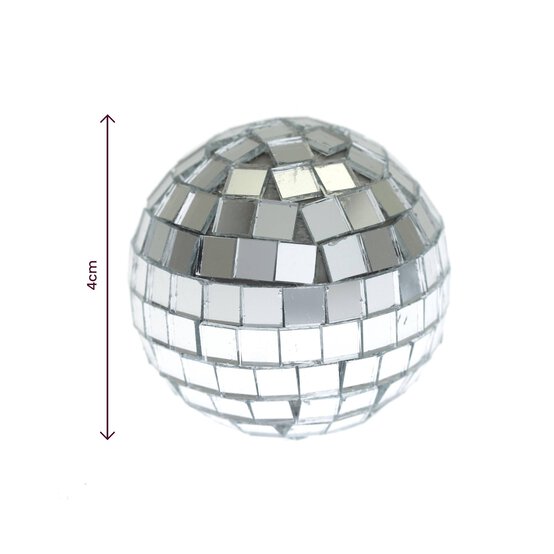 Mini Silver Mirror Balls 4 Pack image number 4