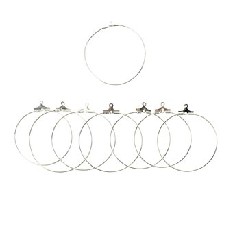 Silver Plated Hanging Hoops 35mm 8 Pack
