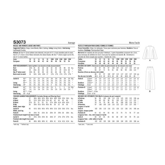 Simplicity Women’s Jacket and Trousers Sewing Pattern S3073 (10-18) image number 3
