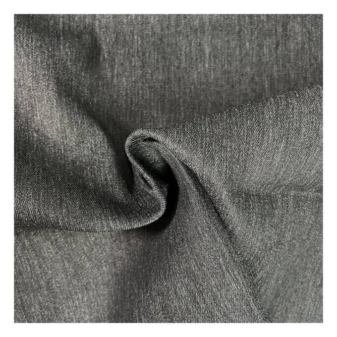 Black Cotton Stretch Denim Fabric by the Metre image number 1