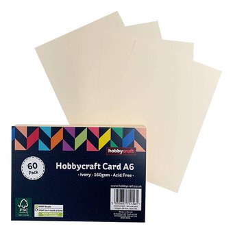 Ivory Card A6 60 Pack
