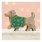 Wooden Dog in a Christmas Jumper Decoration 12cm image number 1