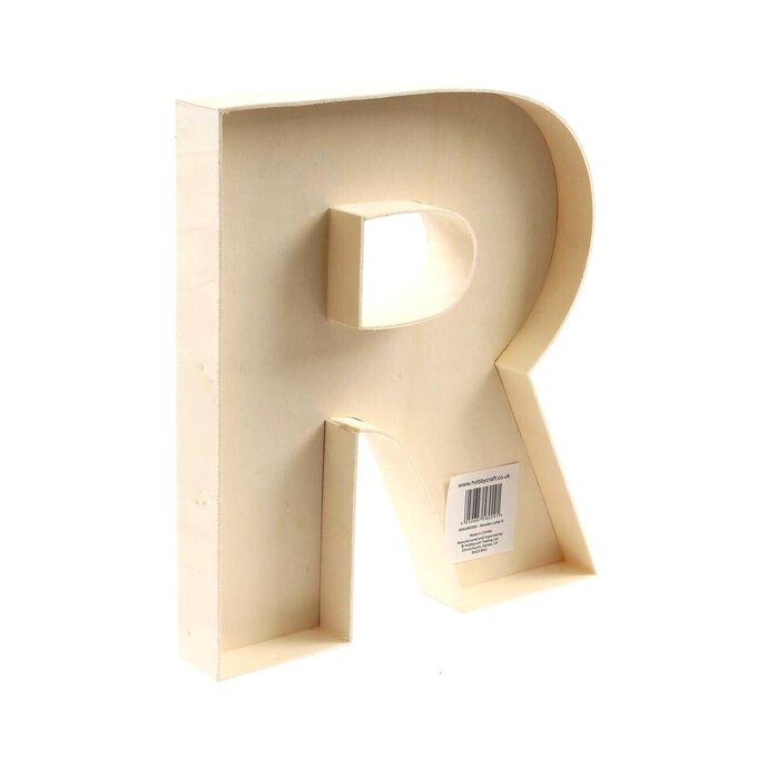 Wooden Fillable Letter R 22cm image number 1