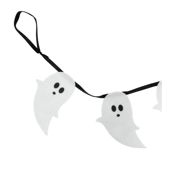 White Ghost Felt Garland 1.2m image number 3