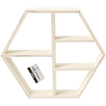 Hexagon Wooden Shelf 28.5cm x 25cm image number 3