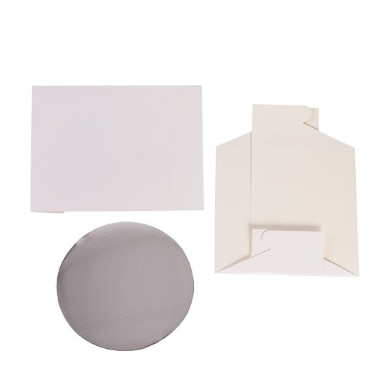 Silver Round Cake Board and White Box 8 Inches image number 3