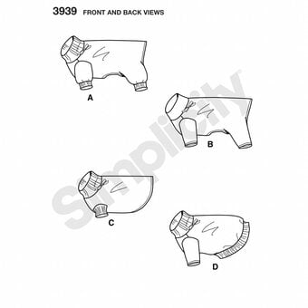 Simplicity Dog Clothes Sewing Pattern 3939 (S-L) image number 3