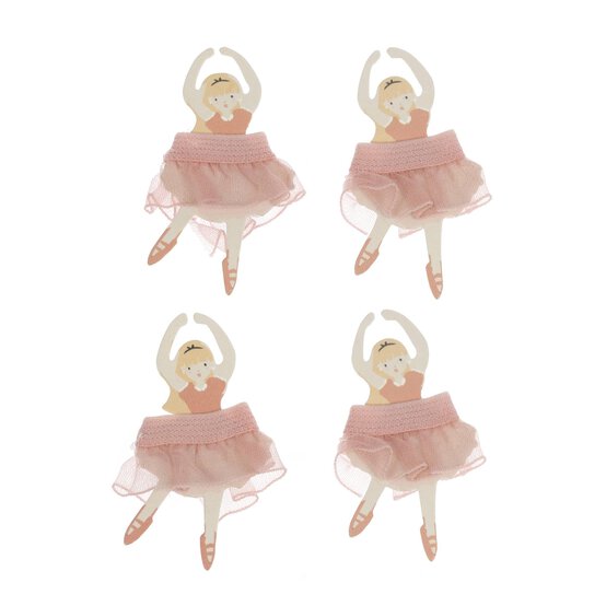 Pink Ballerina Card Toppers 4 Pack image number 1