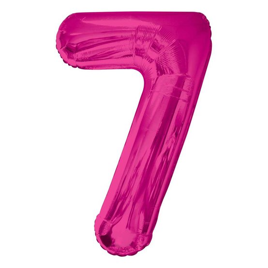 Extra Large Pink Foil 7 Balloon image number 1