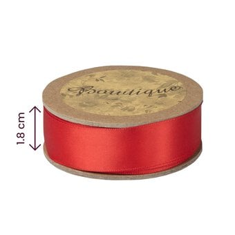 Poppy Red Double-Faced Satin Ribbon 18mm x 5m image number 4