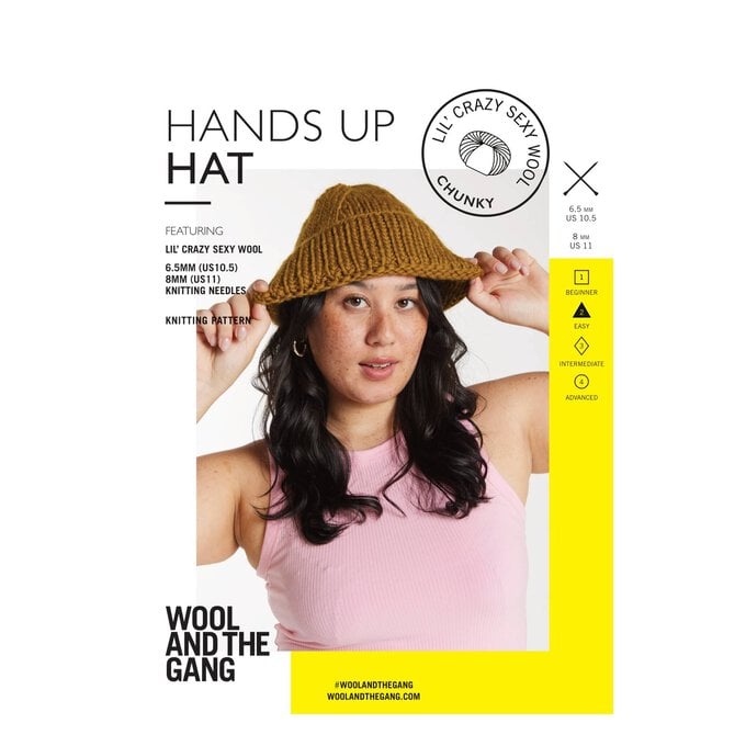 Wool and the Gang Hands Up Hat Pattern image number 1