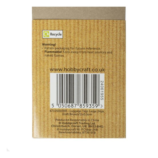 Kraft Brown Luggage Gift Tags 11cm 24 Pack image number 5