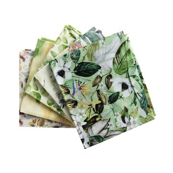 Green Botanical Cotton Fat Quarters 5 Pack