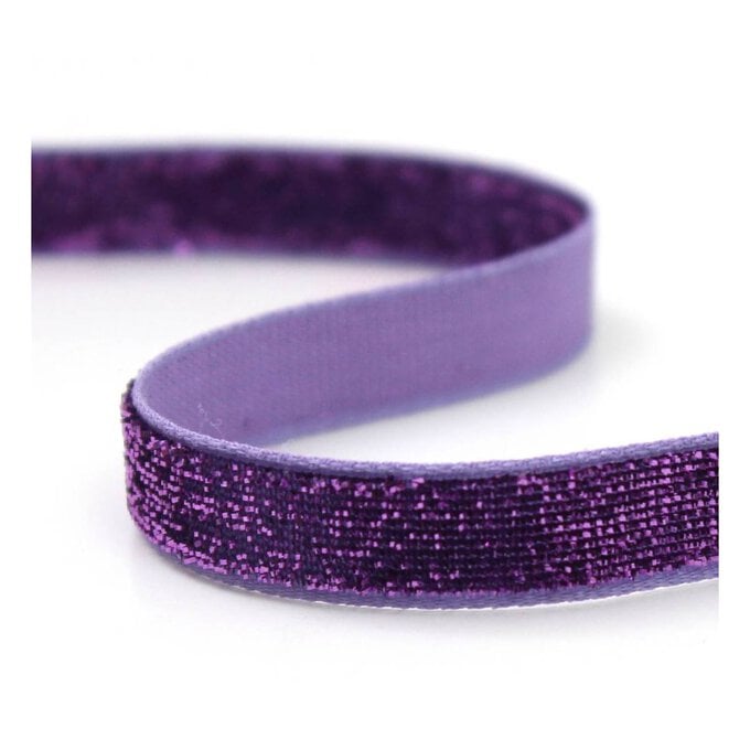 Metallic Purple Woven Sparkle Ribbon 10mm x 2.5m image number 1