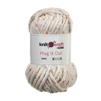 Knitcraft Cream Fleck Hug It Out Yarn 200g