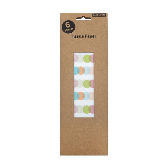 Multicoloured Spot Printed Tissue Paper 50cm x 70cm 6 Pack image number 3