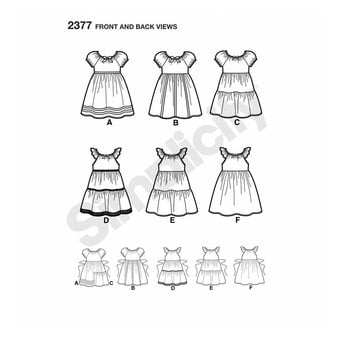 Simplicity Kids’ Dress Sewing Pattern 2377 (3-8) image number 2