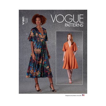 Vogue Women's Dress Sewing Pattern V1801 (Y XS-M)