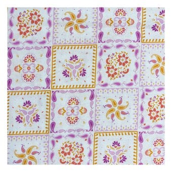 Island Haven Tropical Tiles Cotton Fabric by the Metre