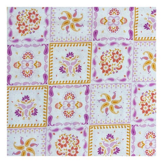Island Haven Tropical Tiles Cotton Fabric by the Metre image number 2