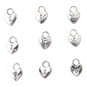 Silver Heart Lock Metal Charms 9 Pack image number 1
