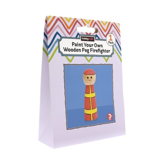 Paint Your Own Wooden Peg Firefighter Kit  image number 1