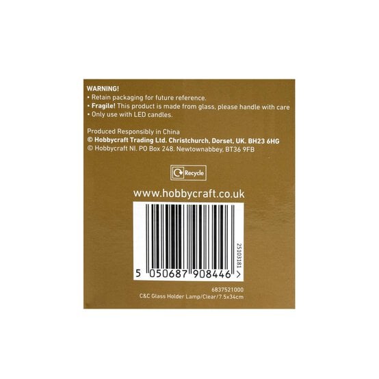 Create & Celebrate Glass Candle Holder 34cm image number 5
