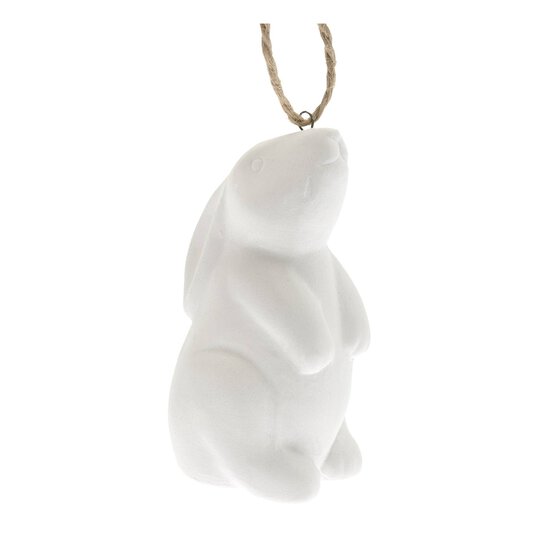 Hanging Ceramic Sitting Bunny Decoration 8cm image number 4