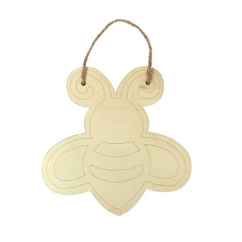 Hanging Wooden Bee Decoration 15cm