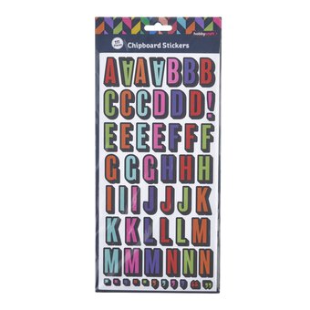 Bright Shadow Alphabet Chipboard Stickers 111 Pieces image number 3