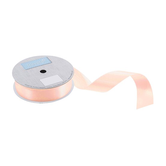 Trimits Peach Double-Faced Satin Ribbon by the Metre 25mm image number 1