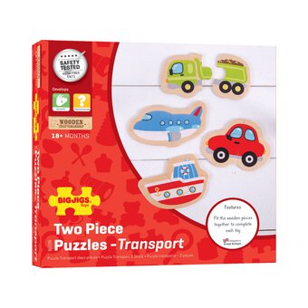Bigjigs Two-Piece Transport Puzzles 4 Pack 