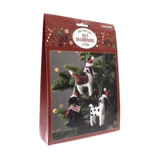 Make Your Own Felt Dog Decorations Kit 3 Pack image number 3