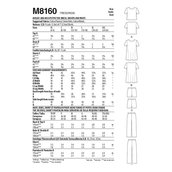 McCall&rsquo;s Agnes Women&rsquo;s Set Sewing Pattern M8160 (XS-XXL) image number 2