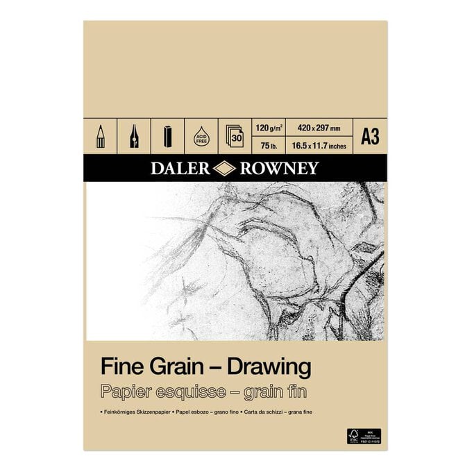 Daler-Rowney Cartridge Fine Grain Sketchbook 120gsm A3 image number 1