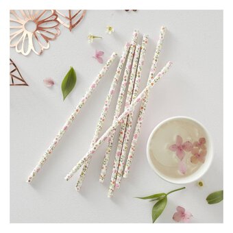 Ginger Ray Ditsy Floral Paper Straws 25 Pack