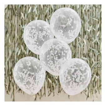 Ginger Ray Hey Baby Confetti Balloons 5 Pack