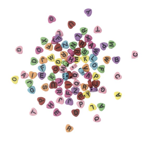 Heart Alphabet Beads 50g image number 1