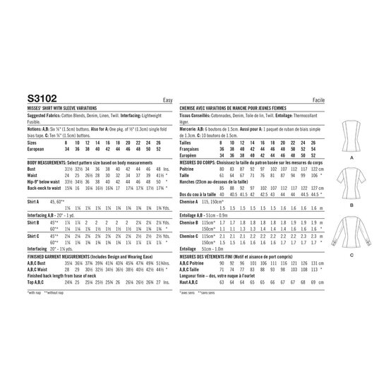 Simplicity Women’s Shirt Sewing Pattern S3102 (18-26) image number 4