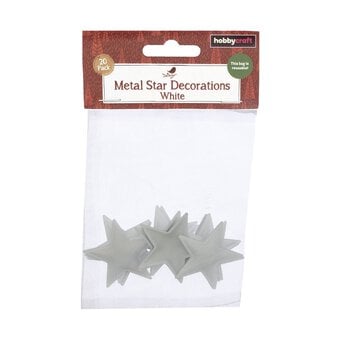 White Metal Stars 20 Pack 