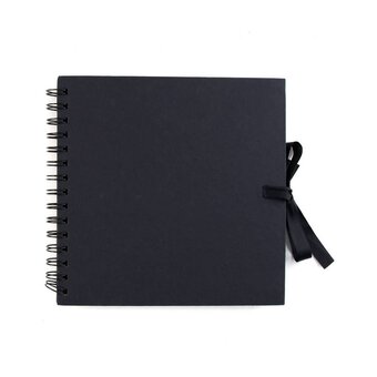 Spiral Bound Black Scrapbook 8 x 8 Inches