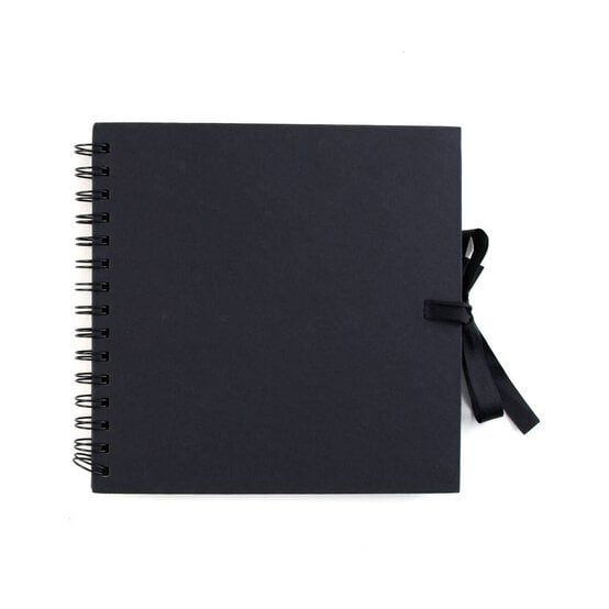 Spiral Bound Black Scrapbook 8 x 8 Inches image number 1