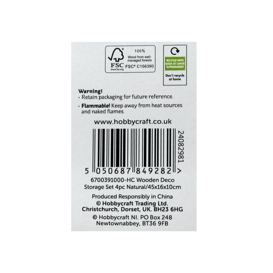 Wooden Deco Storage Set 4 Pieces image number 5