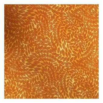 Orange Cotton Textured Leaf Blender Fabric by the Metre image number 2