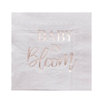 Ginger Ray Rose Gold and Blush Baby in Bloom Napkins 16 Pack